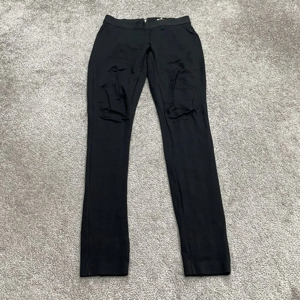 J. Crew Stretch Skinny Pixie Pants Womens 00R Solid Black Mid Rise Casual 26x29